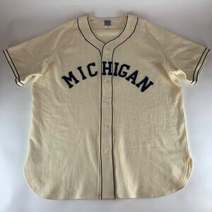 Michigan Wolverines Cream Ebbets Field Flannels #5 Baseball Jersey Mens 2XL